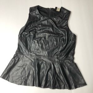 Pleather Peplum Top